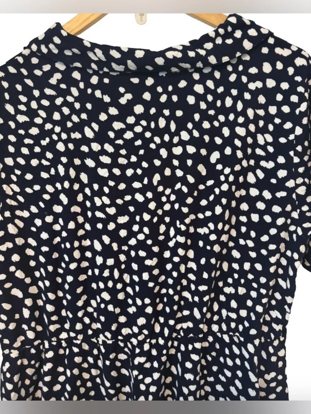 C+D+M nvy & wht polka dt s\s shrtdrss WM 1X preppy comfy casual
